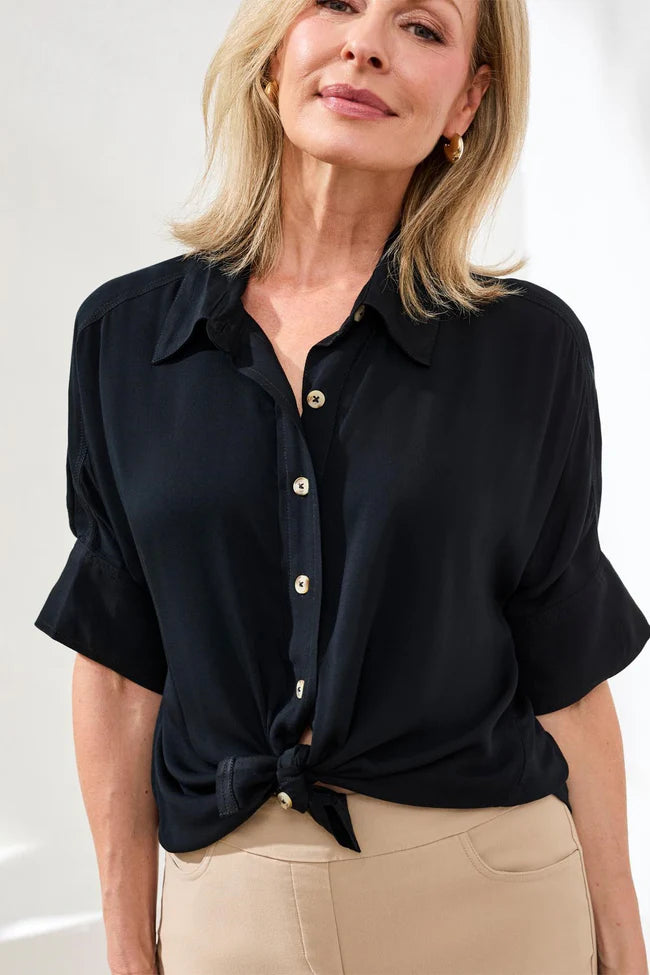 Tribal Black Elbow Sleeve Blouse