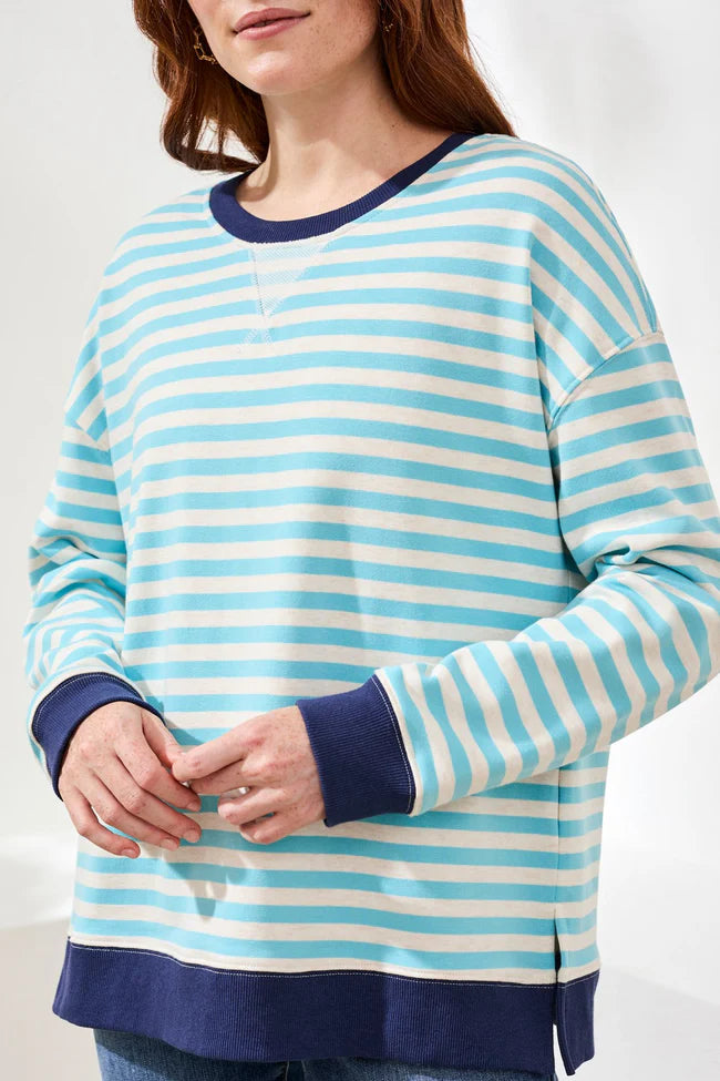 Tribal Aqua Stripe Sweatshirt