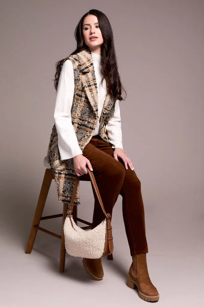 Tribal Long Plaid Vest