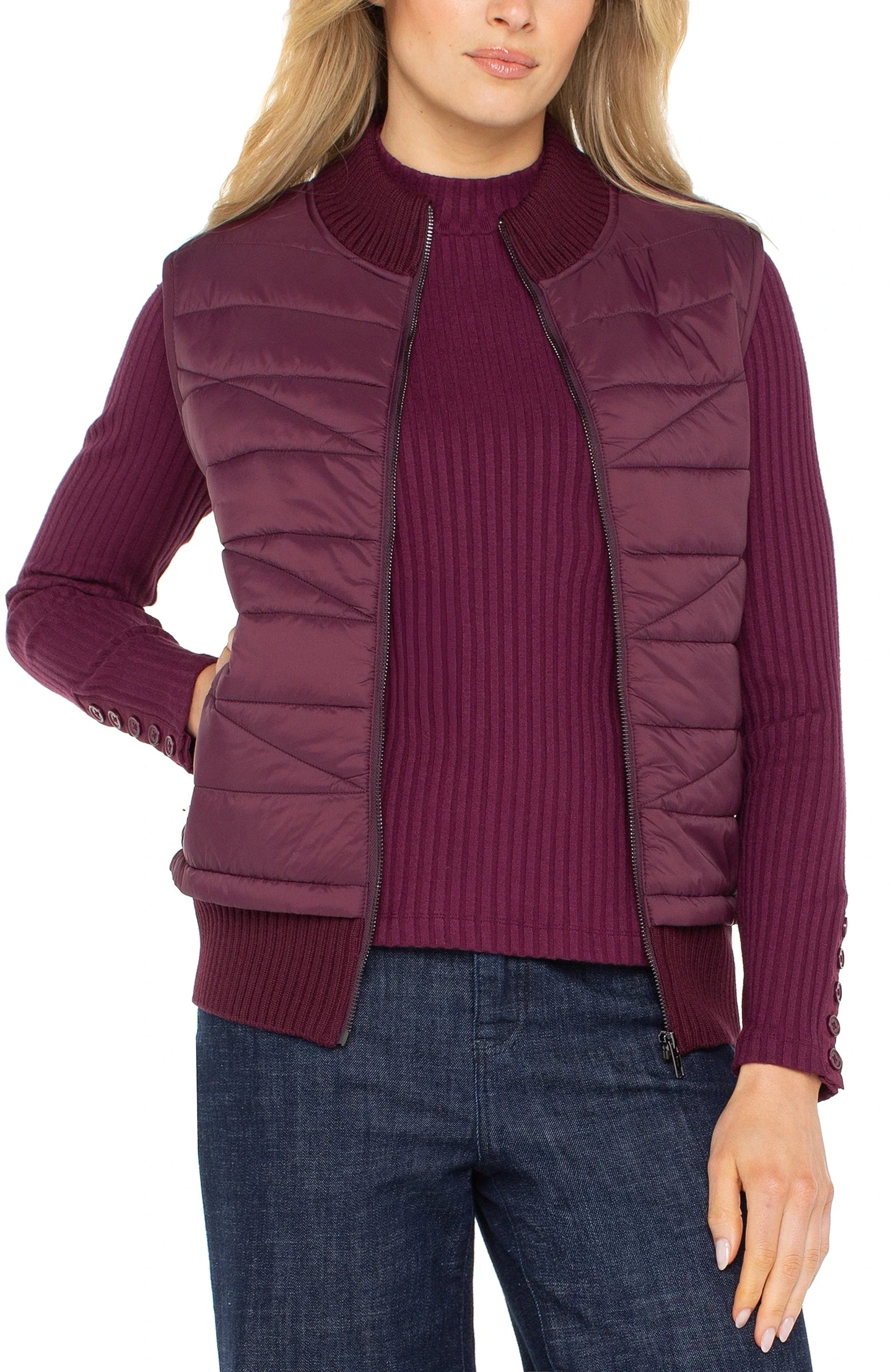 Liverpool Quilted Vest Wine