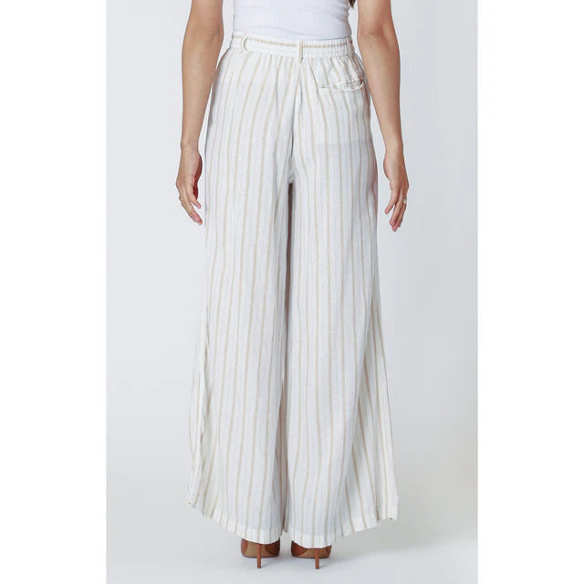 Neutral Stripe Wide Leg Trousers