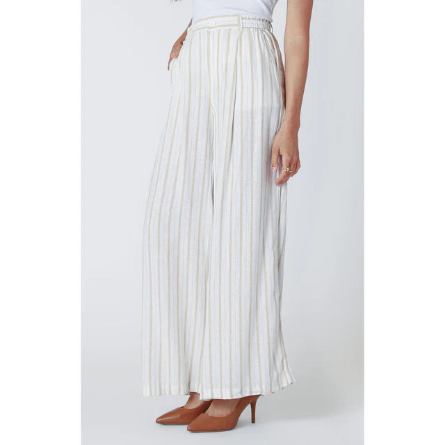 Neutral Stripe Wide Leg Trousers