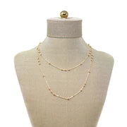 Extra Long Gold Beaded Chain Necklace