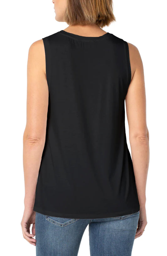 Black Sleeveless Scoop Neck Tank