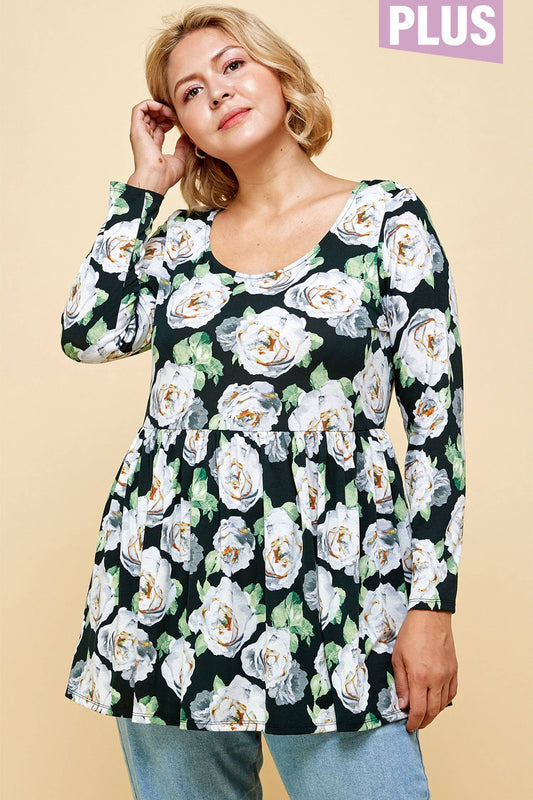 PLUS SIZE LONG SLEEVE TUNIC TOP