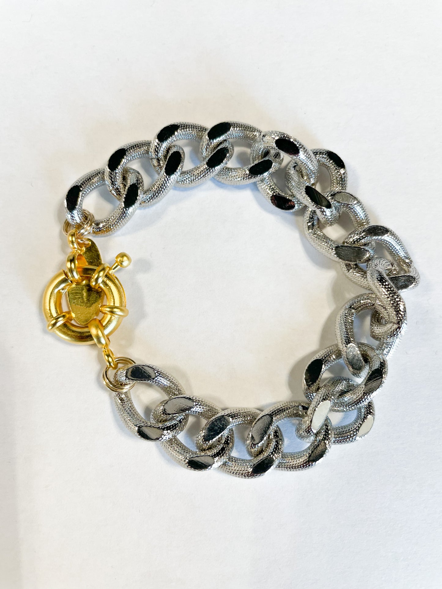 Mixed Metal Chunky Bracelet