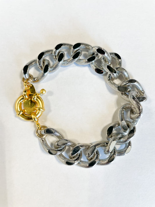 Mixed Metal Chunky Bracelet