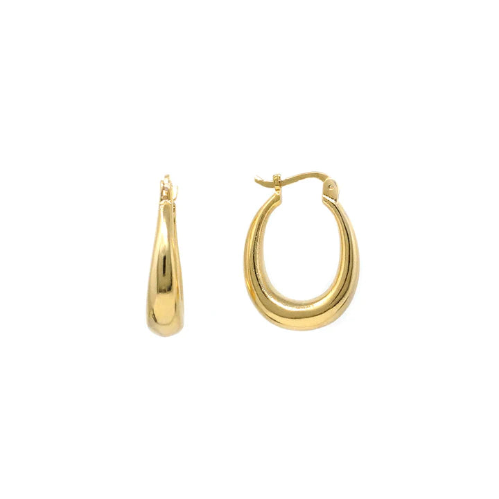 Oval Huggie Hoop Earring