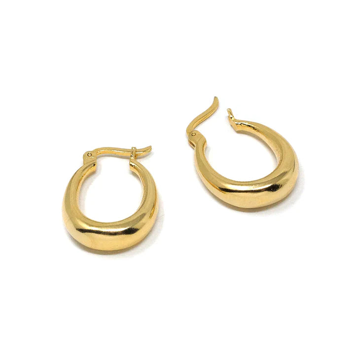 Oval Huggie Hoop Earring